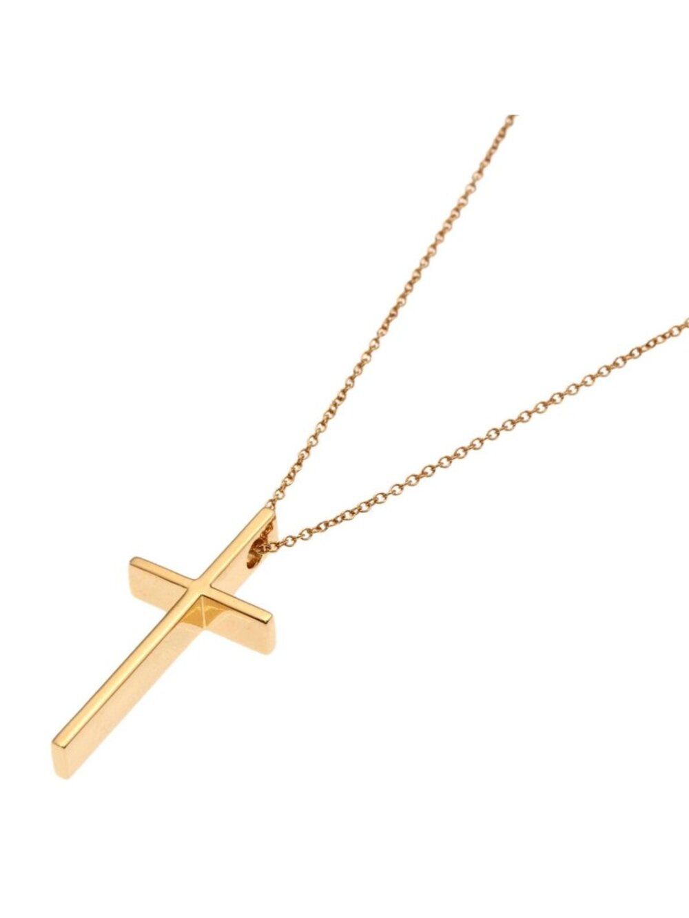 Tiffany & Co Metro Cross Necklace 18k Pink Gold